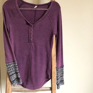 Free People/thermal alpine cuff henley